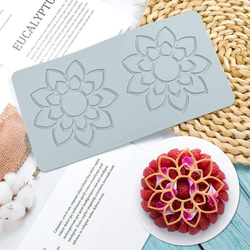 3D Hollow Leaf Fondant Lace Mold, Multi Leaves Flower Shapes Silicone Lace Mould for Cake Decorating Molds Fondant Impression Mat for Chocolate Sugar Candy Cupcake Baking (B_7.56x3.92x0.12inch) by TUKE