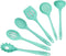 Culinary Couture Aqua Sky Silicone Cooking Utensils Set - Heat Resistant Kitchen Tools with Bonus Recipe Ebook