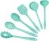 Culinary Couture Aqua Sky Silicone Cooking Utensils Set - Heat Resistant Kitchen Tools with Bonus Recipe Ebook