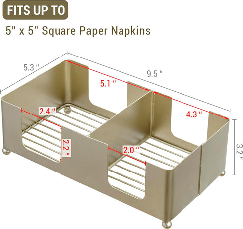 Countertop 5'' MyGift Disposable Napkin and Drink Coaster Holder, Modern Brass Tone Metal Bar or Coffee Table Guest