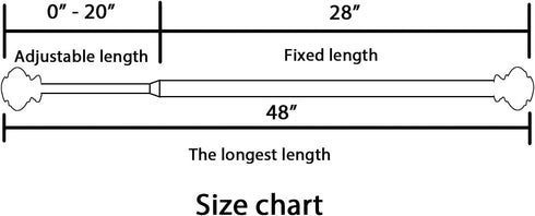 H.VERSAILTEX Adjustable Window Curtain Rods, 28 to 48 Inches, 3/4 Inch Diameter, Pewter, Classic Finials