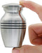 Small Keepsake Urn for Human or Pet Ashes, Hard Metal Mini Funeral Urn with Velvet Bag, Qty 1