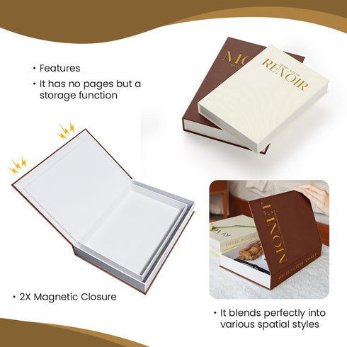 Set 2 Aesthetic Decorative Books - of Linen Fake/Faux Books Enhance Your Coffee Table, Living Room, Bookshelf, Bedside