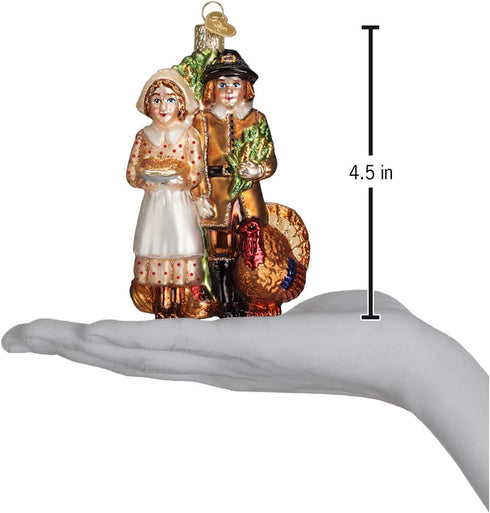 Old World Christmas Pilgrim Thanksgiving Glass Blown Ornaments for Tree