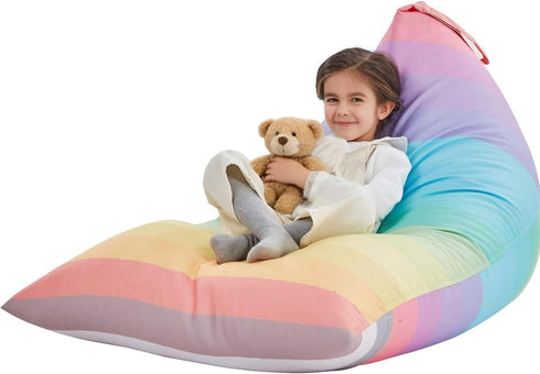 Nobildonna Stuffed Animal Storage Bean Bag Chair Cover for Kids Teens (No