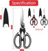 Heavy Duty Kitchen Scissors 2-Pack - Raptor Meat Shears, Dishwasher Safe, Stainless Steel Multi-Function Cooking
