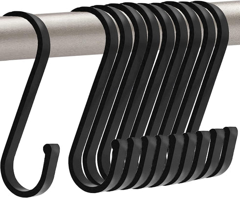 GAViA S Hooks - Matte Black S Shaped Hooks Heavy Duty for Hanging Pots and Pans, Plants, Coffee Cups, Coats, Bags,