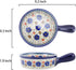 Vintage Style Blue Flowers Phalaenopsis Pottery Bakeware Ceramic Casserole Dish Baking Pan Lasagna Pans Baking Dish with Handles for Oven to Table-1 PCS, 20 OZ by Bicuzat