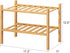 2-Tier Closet 17.2IN viewcare Small Shoe Rack, Shoe Rack for Entryway, Bamboo Wood Shoe Shelf for & Hallway, Long |