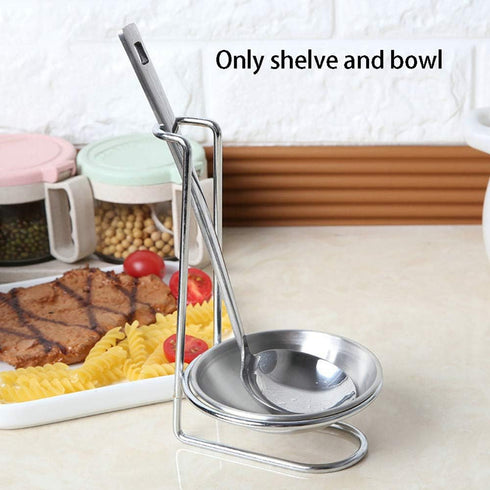 Euro Spoon Rest Holder, Upright Utensil Holder with Removable Bottom for Countertop Cooking Utensil & Tong