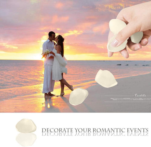 Premium Artificial Silk Rose Petals, 200pcs Ivory Flower Girl Scatter Petals for DIY Wedding Aisle Decoration