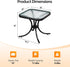 18" VINGLI Outdoor Side Table, Patio Table Steel Frame Tempered Glass Top, Weatherproof Small Tables for Balcony Garden