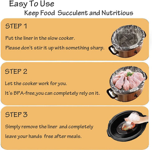 16 Bags Slow Cooker Liners, Disposable Cooking Bags for 3QT to 8QT, BPA Free Plastic Bags, 13 x 21 Inches