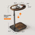 TV Tray Table with Infinite Adjustable Height - C-Shaped Sofa End Side Table for Snack Laptop Desk Small Spaces (Brown)