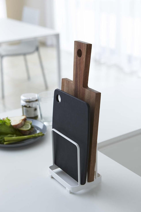 Yamazaki Home Plate Cutting Board Stand, Kitchen Storage Rack Holder Organizer