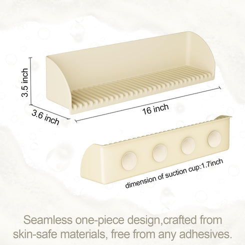 4 1Pack, Roslim Splash Guard for Bathtub & Sink - Silicone Kids Bath Splash Guard Shelf, Bath Toy Tray Holder, Tub