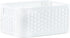 Superio Woven Plastic Storage Basket Box, 9 Quart, White - Wicker Home Organizer Shelf Bins for Closet, Handles