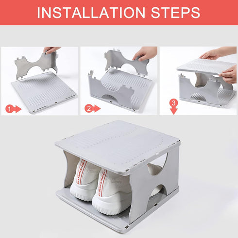 6-Tier Shoe Rack, Stackable Storage Organizer for Bedroom Entry, Adjustable Rack, Shoe Slots Shelf, Easy Tower Rack