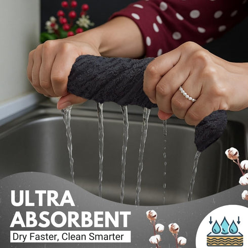 Infinitee Xclusives 100% Cotton Kitchen Towels, 15x25 Inch Ultra Soft Tea Towel, Super Absorbent Terry Dish Towels