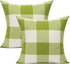 Outdoor Green Throw Pillow Covers 18x18, Set of 2 Buffalo Plaids Check for Spring Front Porch Home Decor