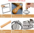 Set 5, Set Ravioli Pasta Cutter Wheel of Ravioli Makers with Roller Ravioli Stamp Cutter with Wooden Handle, Pasta