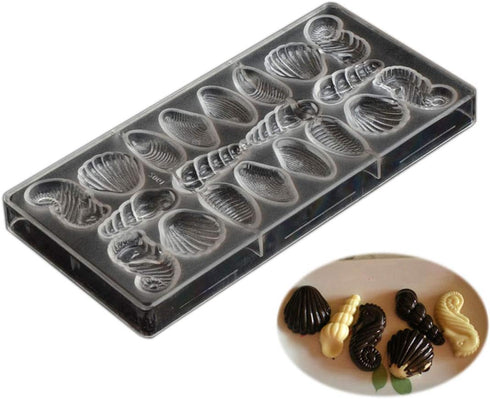 Polycarbonate Chocolate Mold - DIY Handmade Candy Mould with 5 Shell Styles for Pastry Tools Bakeware