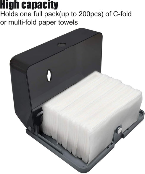 Commercial AILELAN Paper Towel Dispenser, Toilet Tissue Dispensers Wall Mount Paper Towel Holder Multifold/C-Fold Paper