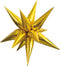 Gold 12-Point Jumbo 3D Star Foil Balloons, 5-Pack, Extra-Large Durable Party Decoration