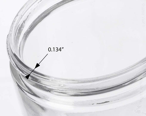 16 oz Large Clear Thick Glass Jar with Black Foam Lined Lid, 4 Pack
