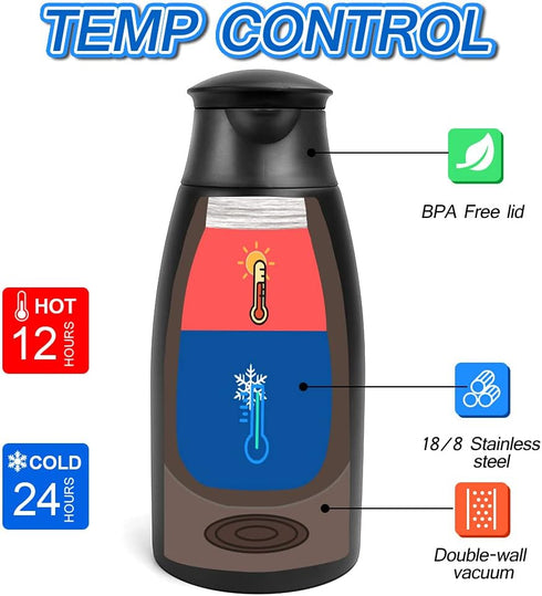 68oz Coffee Carafe Airpot, Insulated Stainless Steel Vacuum Thermal Pot for Coffee, Hot Water, and Tea