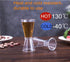 Double Clear Plastic and Stainless Steel Jigger, Set of 3, Cocktail Measuring Shot Glasses for Bar Party