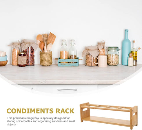 Wooden Spice Rack Organizer,Kitchen Countertop Organizer for Cabinet For Spice Bottles,Jars,Seasonings,Baking Supplies by NOLITOY