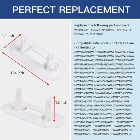 WH01X24381 Washer Lid Lock Bezel, Replacement Part for GE/Hotpoint Top Load Washing Machine