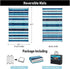 (5x8ft,Stripe/Blue&White) HUGEAR Outdoor Plastic Straw Rug, Waterproof Mat, Washable Large Floor Mat and Rug