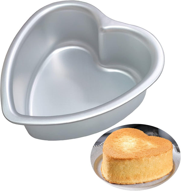 Heart Shaped Cake Pan - 6x3 Inch Aluminum Cake Tin for Weddings, Parties, Family Occasions, Small Cake Pan for 1-2