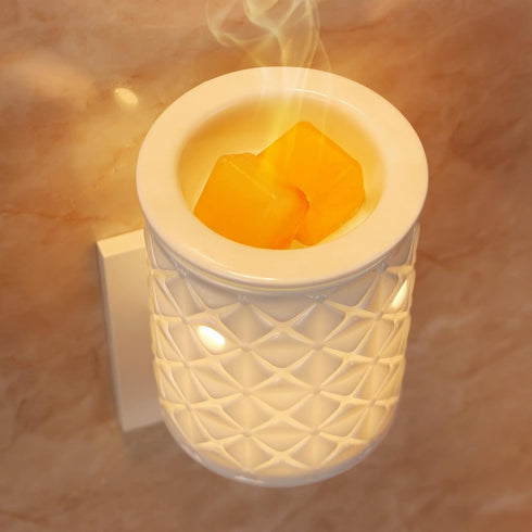 STAR MOON Ceramic Wax Melt Warmer - Plug in Scented Wax Warmer with Two Bulbs for Fragrance Oil