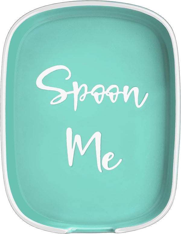 Turquoise Spoon Rest for Stove Top, DAYYET Teal Ceramic Large Holder, Heat-Resistant Cooking Utensil Rest for Kitchen