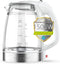 NISVITU Glass & Stainless Steel Cordless Electric kettle for boiling water, Hot