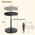 Asgolion Round Side Table, Adjustable-Height Drink Table for Small Spaces, Pedestal Martini Table, Cocktail Tables