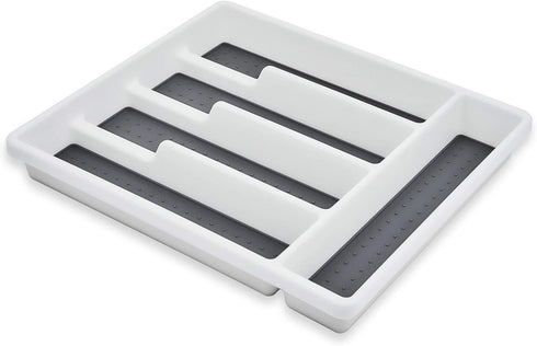 HaWare Silverware Tray for Drawer, Flatware Organizer with Soft Grip Lining and Non-slip Rubber Feet