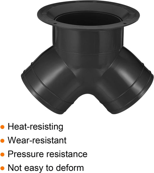 PATIKIL 3 Way Duct Splitter, 3"x3"x4" Y Reducer Connector for Dryer Exhaust Fan Vent Systems, Black