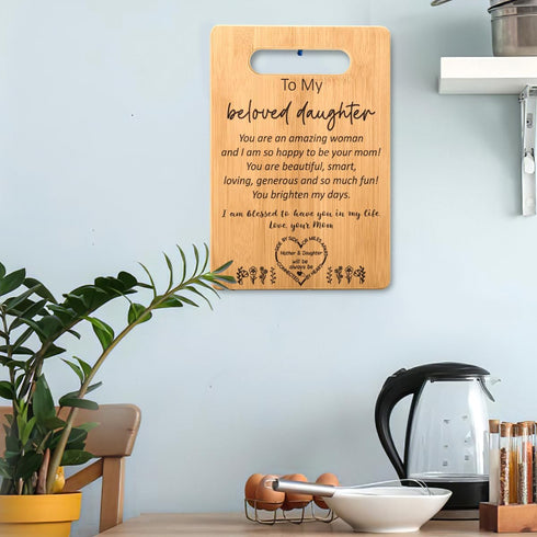 Birthday Gift for Daughter from Mom, Kitchen Cutting Board to My Daughter, Mothers Day Wedding Gifts