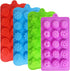 4 PACK Flower Shape Chocolate Candy Molds Set, DanziX Silicone 15 Cavity Baking Mold for Wedding, Festival, Parties,