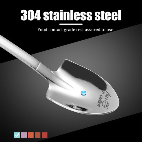 4 Pcs Stainless Steel His and Hers Ice Cream Spoons, Metal Shovel Spoons for Coffee, Dessert, Kitchen