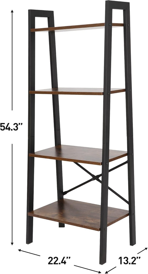 4-Tier ZENY Bookshelf, Ladder Bookcase, Multifunctional Ladder-Shaped Plant Flower Stand Rack Bookrack Storage Shelves
