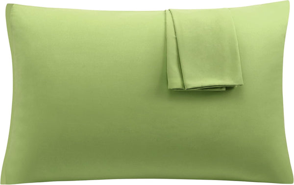 uxcell 2 Pack Soft Microfiber Pillow Cases Set with Zipper - King Size (20"x36"), Sage