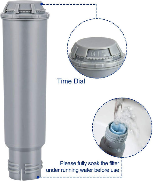 Coffee Machine Water Filter Cartridges for Melitta/Krups, Pack of 2 for TCZ60003 and Others