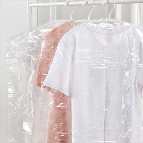 20Pcs Dry Cleaner Bags Plastic Clear, Transparent Clothing Dust Cover