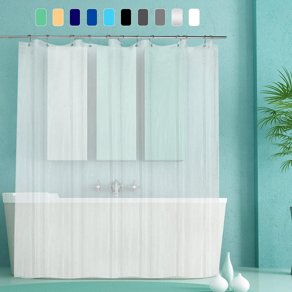Ga-Geetopia Clear PEVA Plastic Shower Curtain Liner, 72" x 72" Lightweight with Rustproof Grommets
