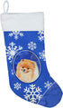 Caroline's Treasures LH9305-CS Pomeranian Winter Snowflakes Holiday Christmas Stocking - Fireplace Hanging Stockings